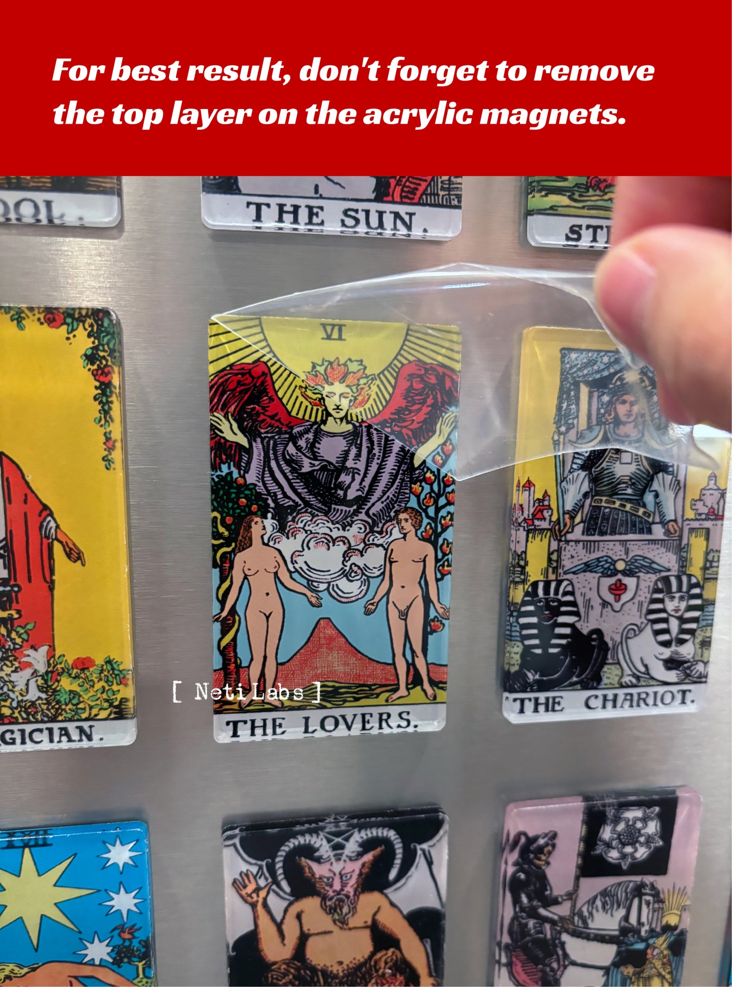 Tarot Card Fridge Magnets, Rider Waite Classic Design Major Arcana, Home Refrigerator Decor, Acrylic Magnetic Witchy Gifts