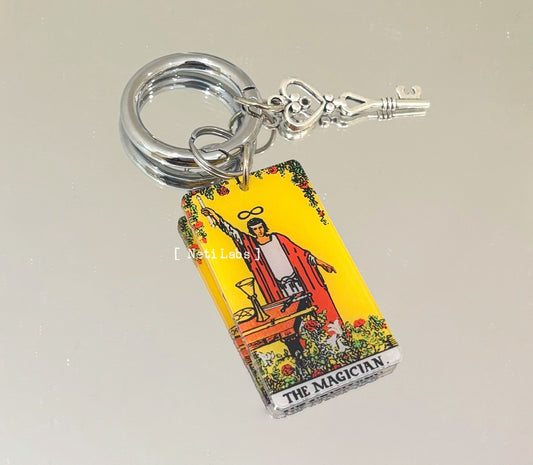 The Magician - Tarot Card Keychain Acrylic, Rider Waite Classic Design Major Arcana, Tarot Accessory Decor, Cool Key Charm Witchy Gift